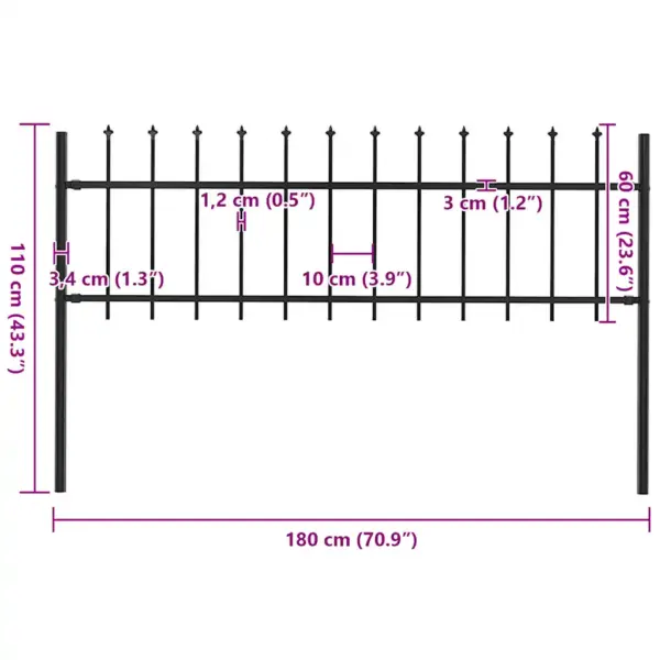 Terava otsaga terasaiapaneel postidega, must, 180 x 110 cm – 5