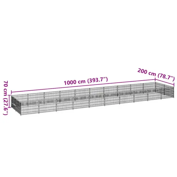 Koeraaedik terasvõrguga, must, 20 m², 1000 x 200 x 70 cm - 7