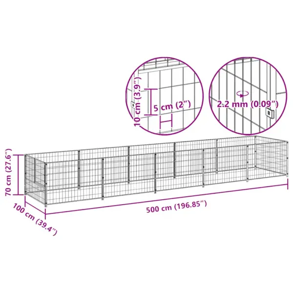 Koeraaedik, must teras, 5 m², paneelid 100 x 70 cm – 9