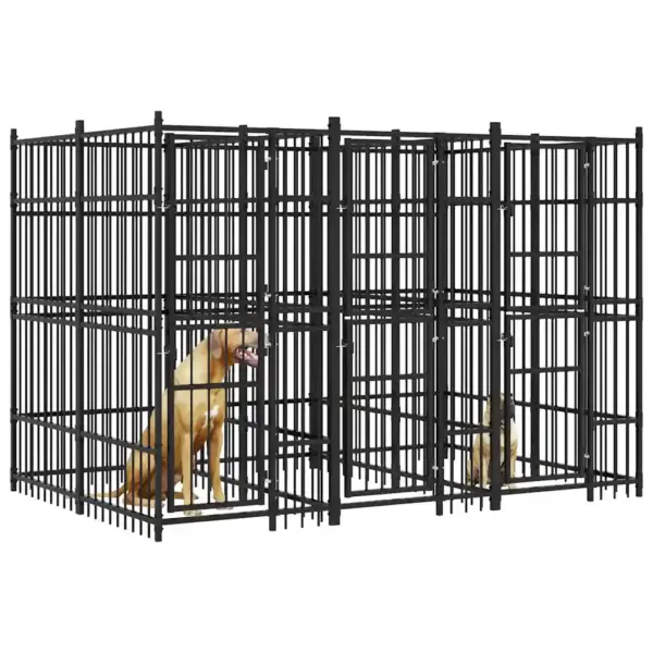 Koeraaedik aeda, must pulbervärvitud teras, 288 x 192 x 200 cm, 5,53 m² – 4