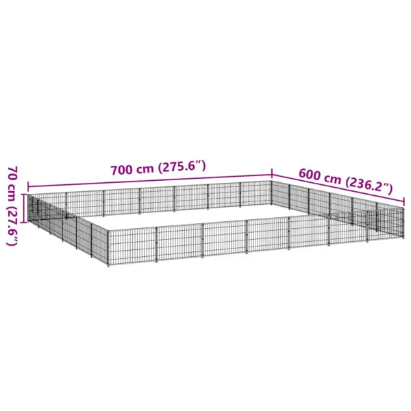Koeraaedik õuealale, must teras, 42 m², 70 cm kõrge – 7