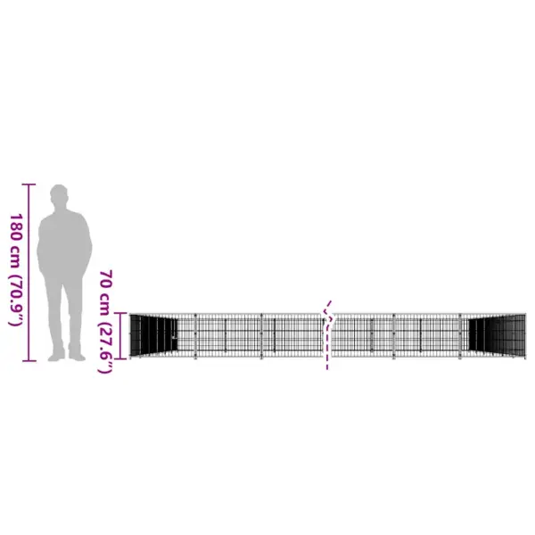 Koeraaedik õuealale, must teras, 42 m², 70 cm kõrge – 8