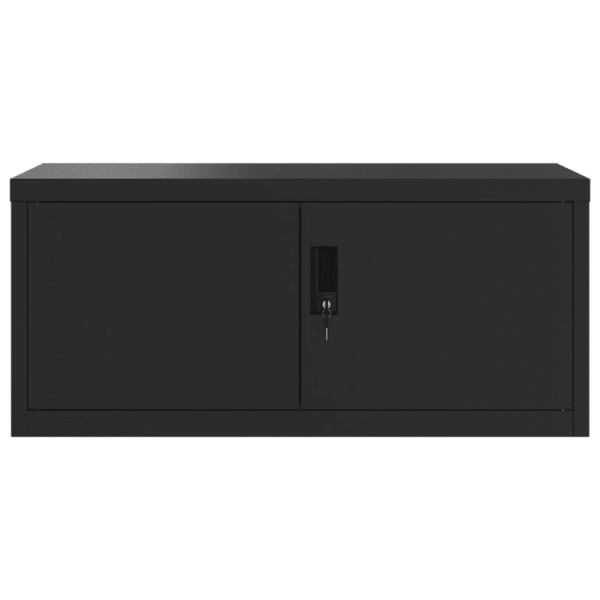 Lukustatav dokumendikapp, must pulbervärvitud teras, 90 x 40 x 40 cm – 3