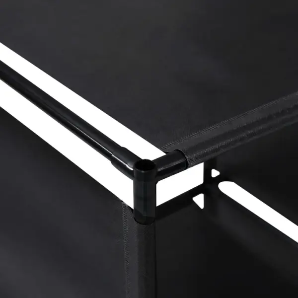 Must treppriiul 9 avatud sektsiooniga, teras ja kangas, 130 x 45 x 170 cm – 4