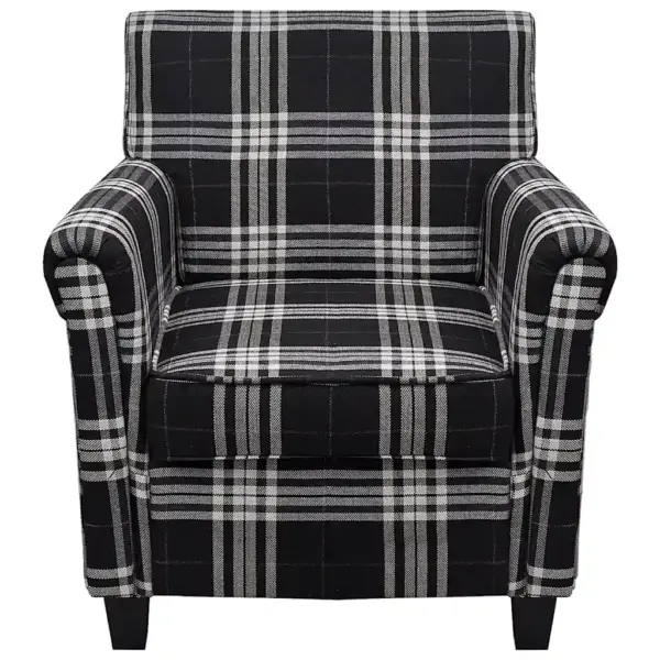 Must kangast tugitool padjaga, puitraamiga, 67,5 x 71 x 75,5 cm – 3