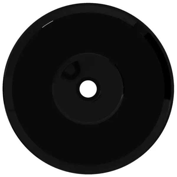 Ümar keraamiline vannitoavalamu, must, kapi peale, 42 x 14 cm – 3