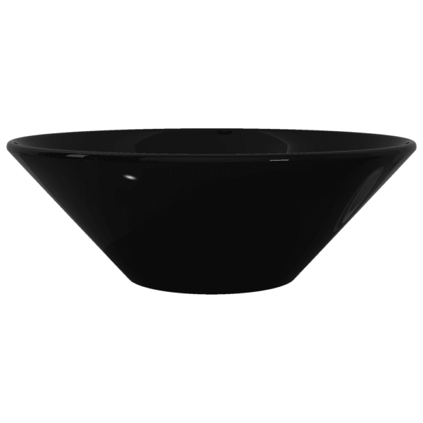 Ümar keraamiline vannitoavalamu, must, kapi peale, 42 x 14 cm – 5