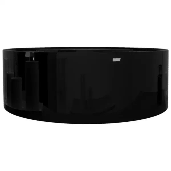 Ümmargune keraamiline vannitoavalamu kraani- ja ülevooluavaga, must, 46,5 x 15,5 cm – 4