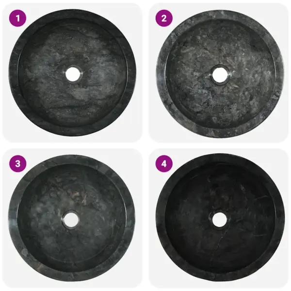 Ümmargune marmorvalamu, must, 40 x 12 cm – 10