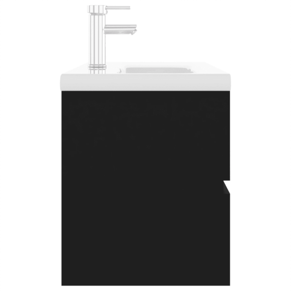 Valamukapp sisseehitatud keraamilise valamuga ja kraaniga, must tehispuit, 90 x 38,5 x 45 cm – 5