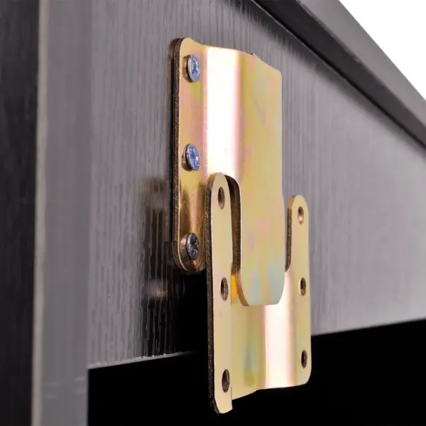 7-osaline vannitoamööbli komplekt kahe keraamilise valamuga, must, seinale kinnitatav, 150 cm – 6