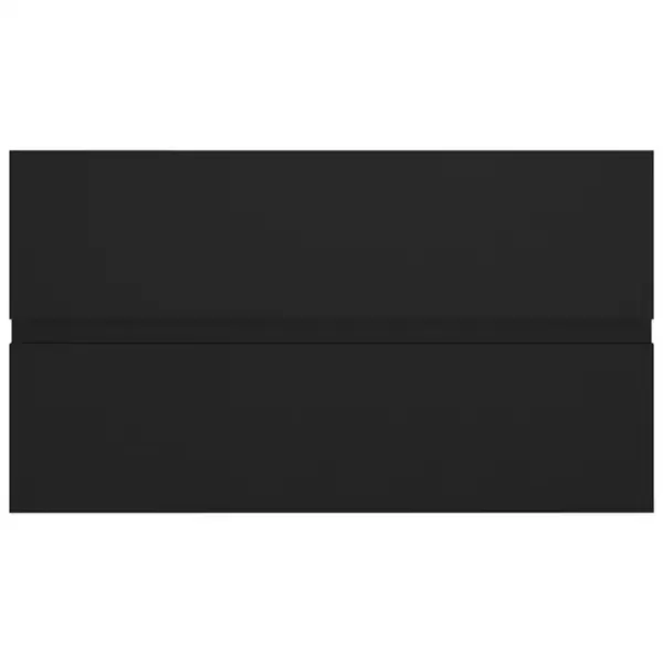 Must vannitoamööbli komplekt valamukapi, keraamilise valamu ja peegliga, 80 cm – 13