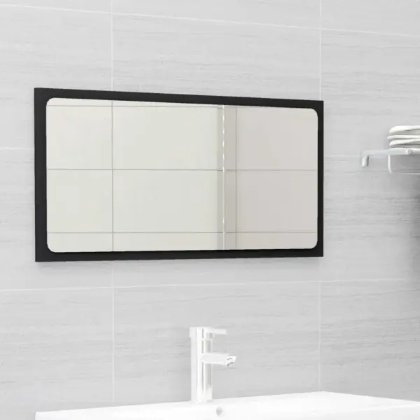 Must vannitoamööbli komplekt valamukapi, keraamilise valamu ja peegliga, 80 cm – 6