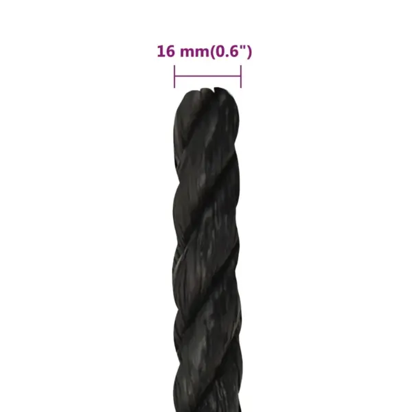 Polüpropüleenist töököis, must, 16 mm, 50 m - 6