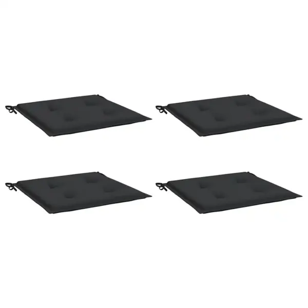 Vetthülgavad aiatooli istmepadjad nööridega, 4 tk, must oxford-kangas, 50 x 50 x 4 cm – 3