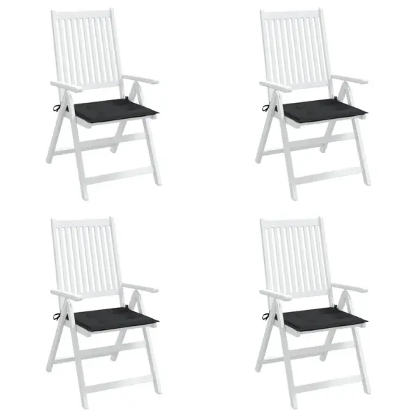 Vetthülgavad aiatooli istmepadjad nööridega, 4 tk, must oxford-kangas, 50 x 50 x 4 cm – 4