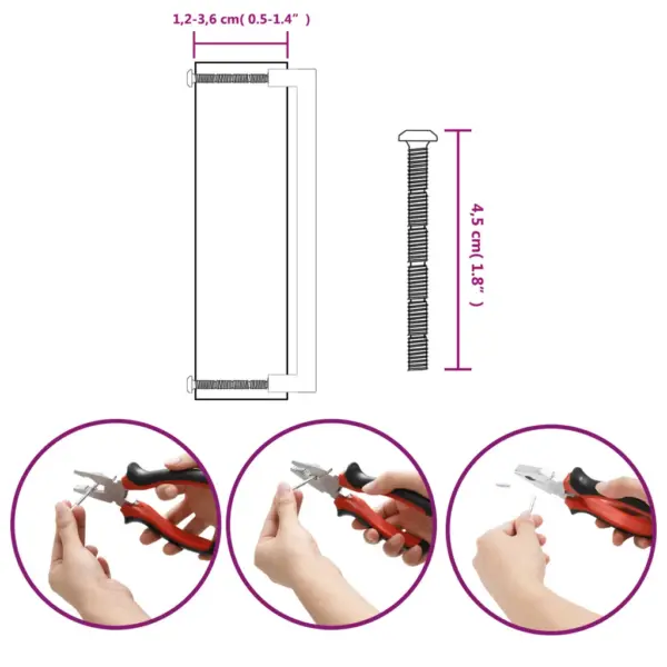 Mustad kandilised kapi käepidemed 20 tk, roostevaba teras, ava vahe 224 mm – 9