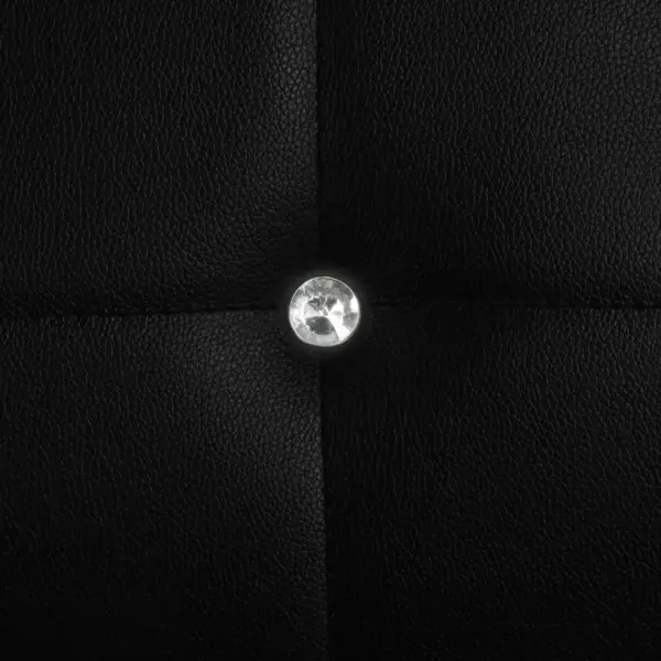 Mustad kunstnahast söögitoolid kristallnuppudega, 6 tk, puitraam ja terasest jalad – 7