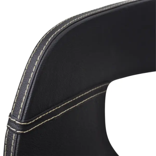 Mustad kunstnahast käetugedega söögitoolid painutatud puitraamiga, 6 tk – 5