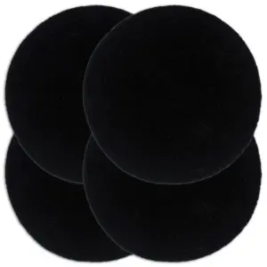 Ümmargused mustad puuvillasest lauamatid, 4 tk, 38 cm