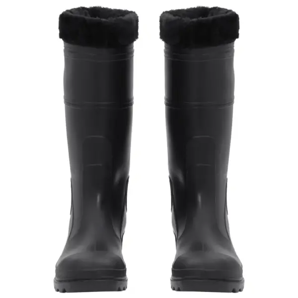 Mustad PVC kummikud eemaldatava voodriga, suurus 43, 40 cm – 3