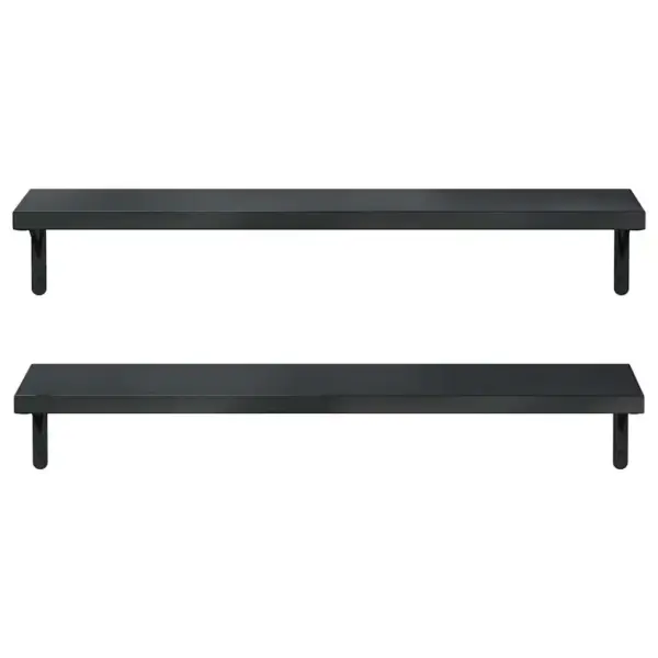 Mustad roostevabast terasest seinariiulid kronsteinidega, 2 tk, 100 x 23,5 cm – 5