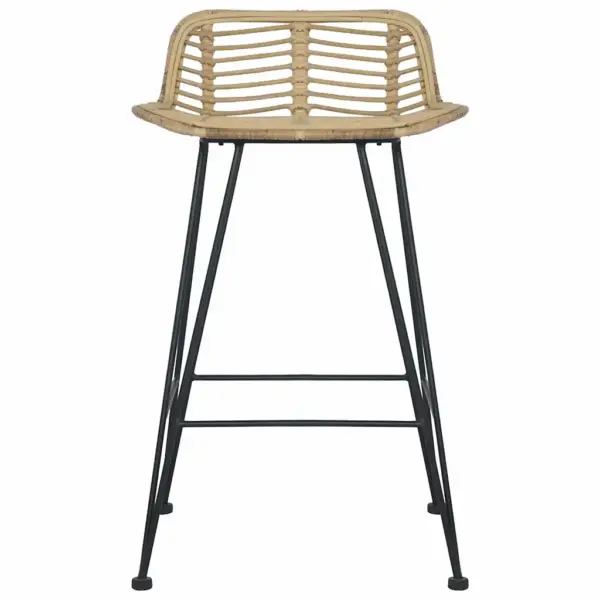 Baaritoolid 2 tk, naturaalne rotang, metallist jalad, 46 x 48 x 79 cm – 3