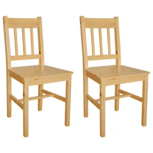 Naturaalset värvi männipuidust söögitoolid, 2 tk