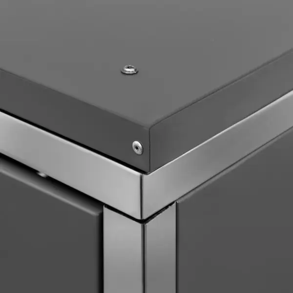 Lukustatav nelja prügikasti kuur, antratsiithall tsingitud teras, roostevaba raam, 276,5 x 77,5 x 112,5 cm – 11