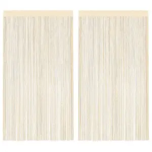 Nöörkardinad uksele ja aknale, 2 tk, kreemjasvalge, 140 x 250 cm