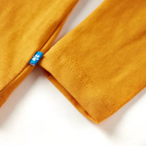 Pikkade varrukatega lastesärk karuprindiga, ooker, 100% puuvill, suurus 116 – 6