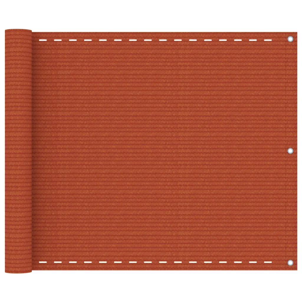 HDPE rõdusirm privaatsuse ja tuuletõkkega, oranž, 75 x 500 cm