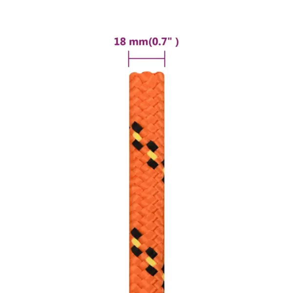 Punutud polüpropüleenist paadiköis, oranž, 18 mm, 50 m – 6