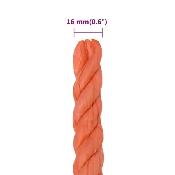 Oranž polüpropüleenist töököis 16 mm, 50 m – 6