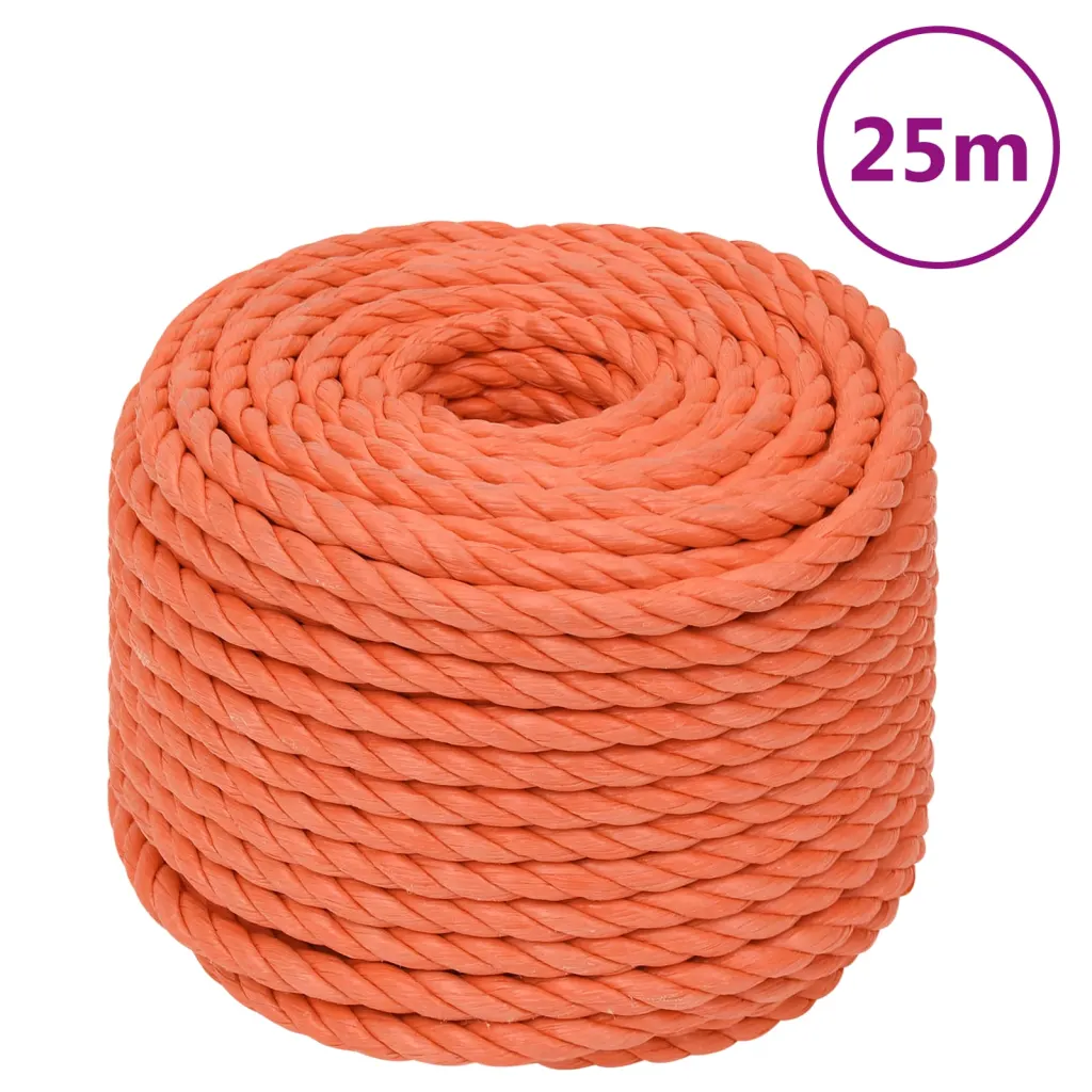 Oranž punutud töököis, polüpropüleen, 20 mm, 25 m