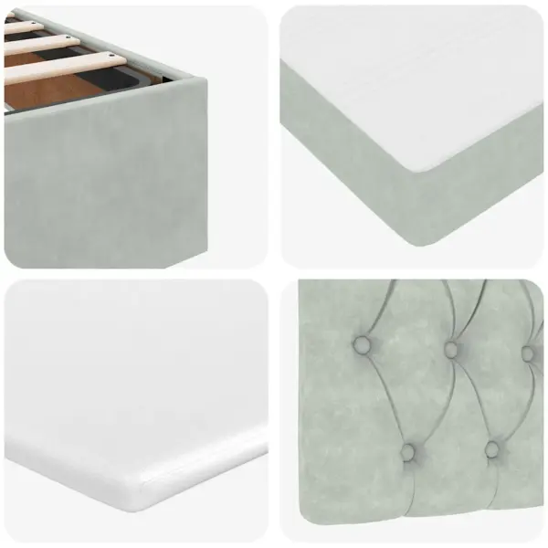 Panipaigaga ottoman-voodi madratsi ja kattemadratsiga, helehall samet, 140 x 200 cm – 13