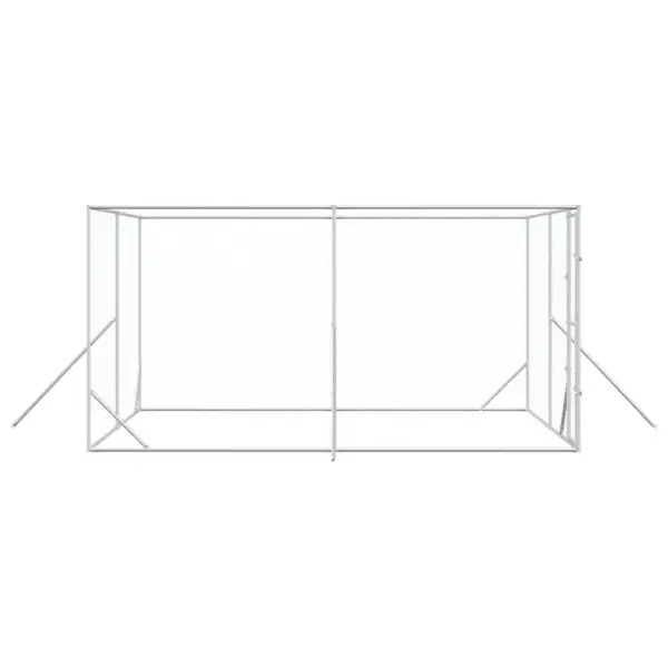 Õue koeraaedik väikeloomadele, hõbedane tsingitud teras, 4 x 4 x 2 m – 5