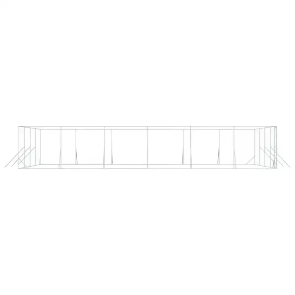 Õue loomaaedik lukustatava väravaga, hõbedane tsingitud teras, 8 x 12 x 2 m – 6