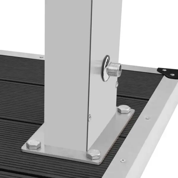 Õuedušipaneel alusega, WPC ja harjatud roostevaba teras, hõbedane/hall, 210 cm – 10