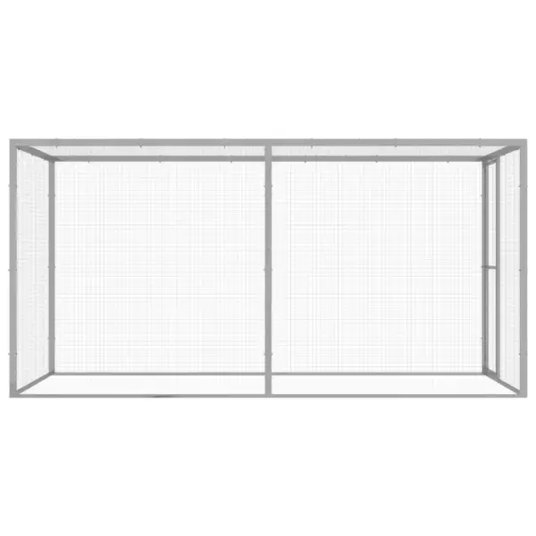Õuekassiaedik kassipuur, tsingitud teras, hõbedane, 3 x 1,5 x 1,5 m – 3