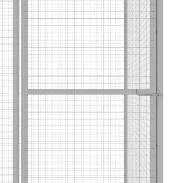 Õuekassiaedik kassipuur, tsingitud teras, hõbedane, 3 x 1,5 x 1,5 m – 4