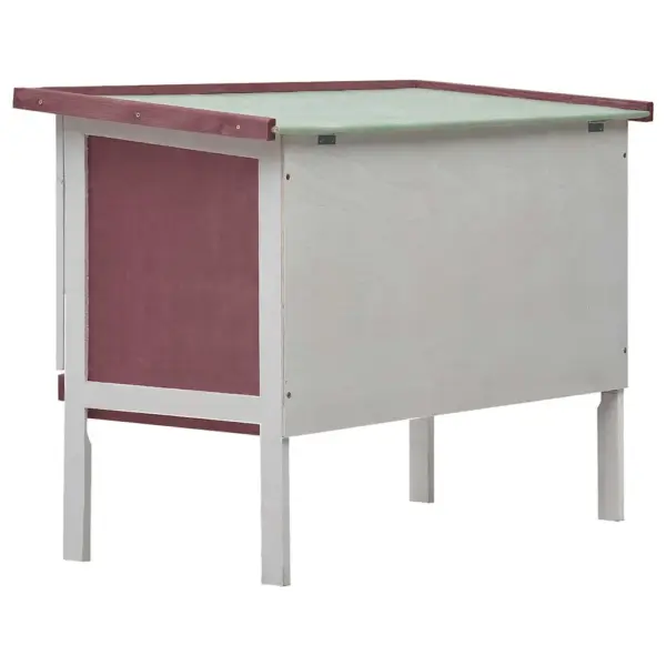 Õueküülikupuur 1-kihiline, pruun-valge, männipuidust raam, 90 x 45 x 65 cm – 4