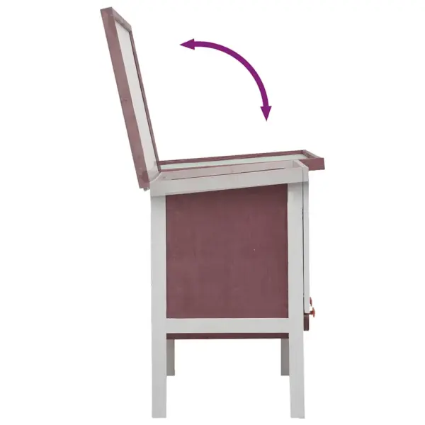 Õueküülikupuur 1-kihiline, pruun-valge, männipuidust raam, 90 x 45 x 65 cm – 6