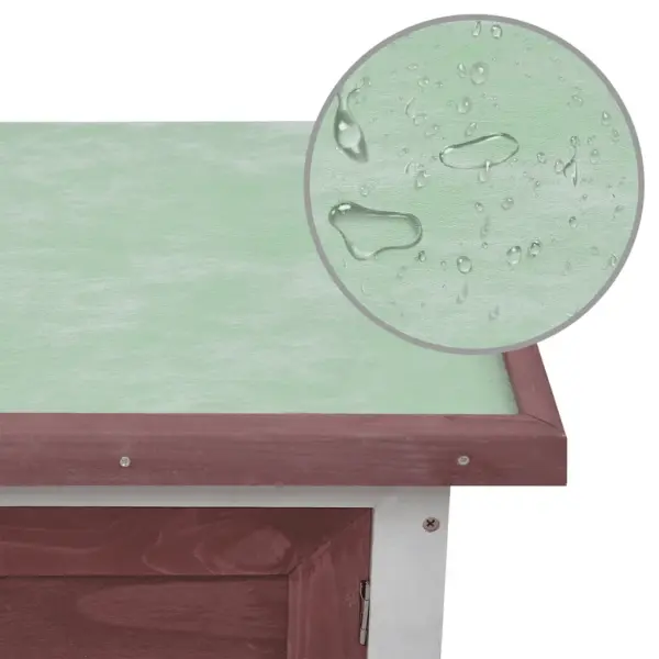 Õueküülikupuur 1-kihiline, pruun-valge, männipuidust raam, 90 x 45 x 65 cm – 7