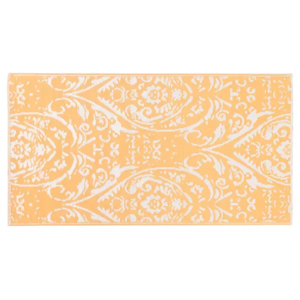 Õuevaip ARAKIL oranž-valge jacquard muster, 80 x 150 cm, polüpropüleen – 3