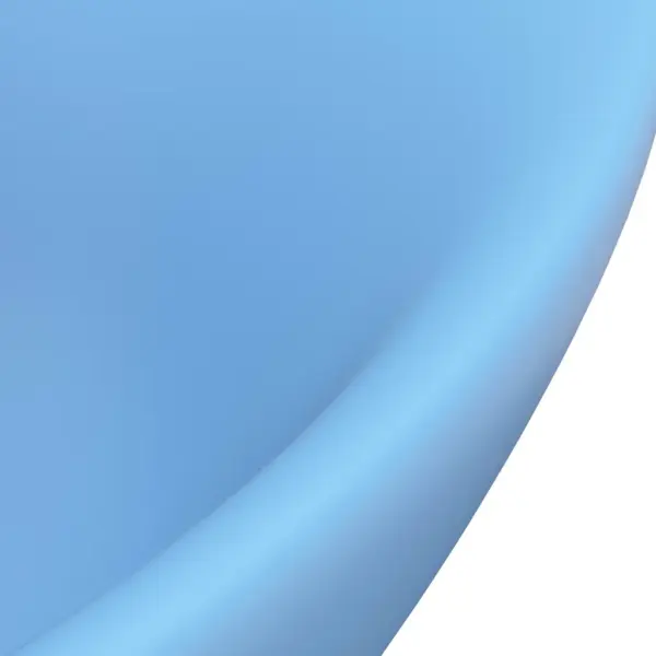 Ovaalne matt helesinine keraamiline valamu ülevooluga, 58,5 x 39 cm, kapi peale – 5