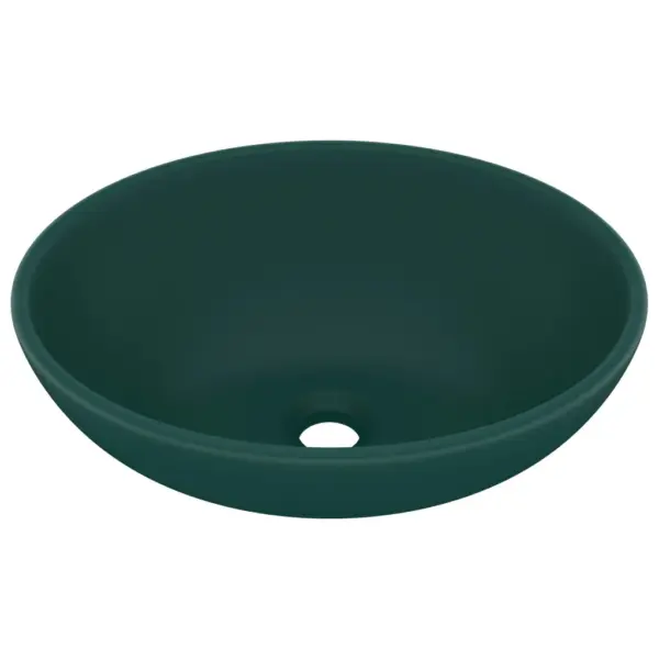 Ovaalne keraamiline valamu, matt tumeroheline, 40 x 33 cm – 2