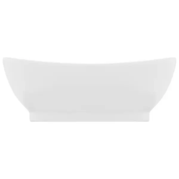 Ovaalne mattvalge keraamiline kapipealne valamu ülevooluga, 58,5 x 39 x 21 cm – 3