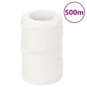 Polüpropüleenist paadiköis, täisvalge, punutud, 2 mm, 500 m rull