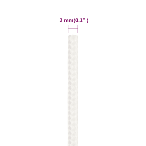 Polüpropüleenist paadiköis, täisvalge, punutud, 2 mm, 500 m rull – 6